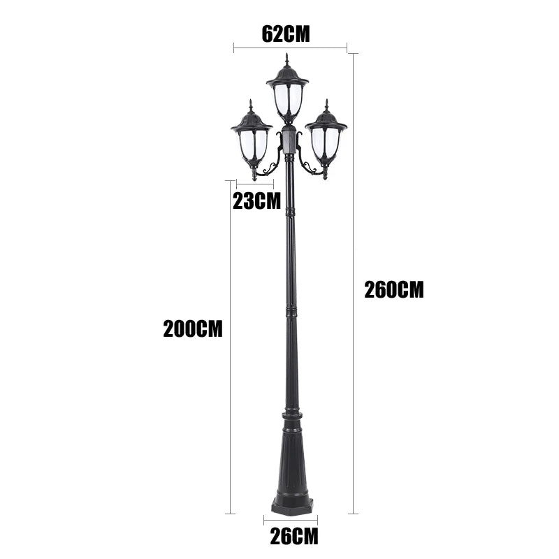lampe de jardin européenne quatre têtes étanche pour extérieur - vue 11 sur 12