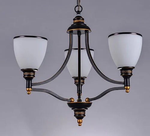 lustre classique en fer et verre pour décoration intérieure - vue 12 sur 16