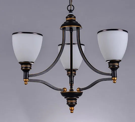 lustre classique en fer et verre pour décoration intérieure - vue 11 sur 16