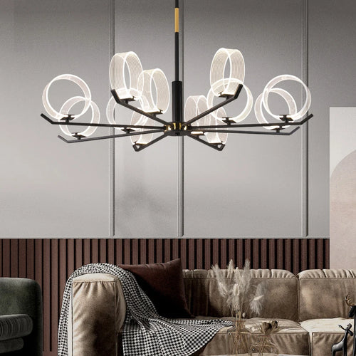 lustre industriel acrylique led pour éclairage intérieur décoratif