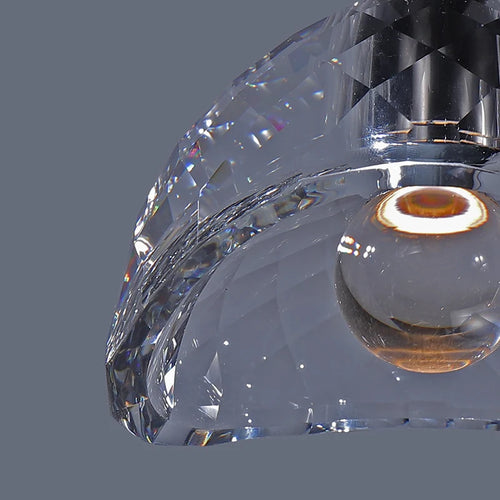 lustre en cristal moderne avec éclairage led décoratif intérieur - vue 5 sur 8