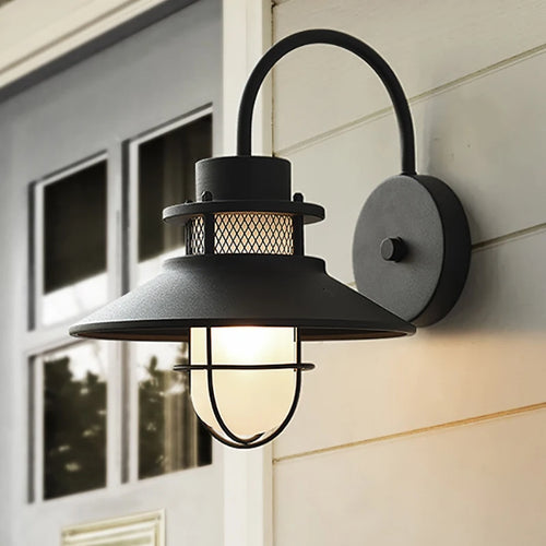Applique extérieure IP54 étanche balcon terrasse entrée cour extérieur américain rétro mur jardin ferme éclairage - vue 4 sur 12