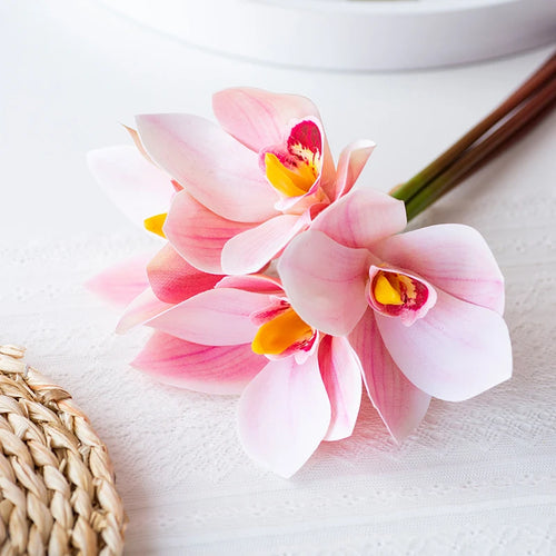 lot de 4 bouquets d'orchidées artificielles pour décoration intérieure festive - vue 7 sur 11