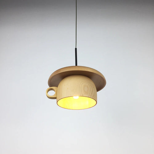 suspension créative en forme de tasse à café en bois