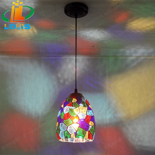 lustre coloré en verre teinté style tiffany pour éclairage créatif - vue 4 sur 6