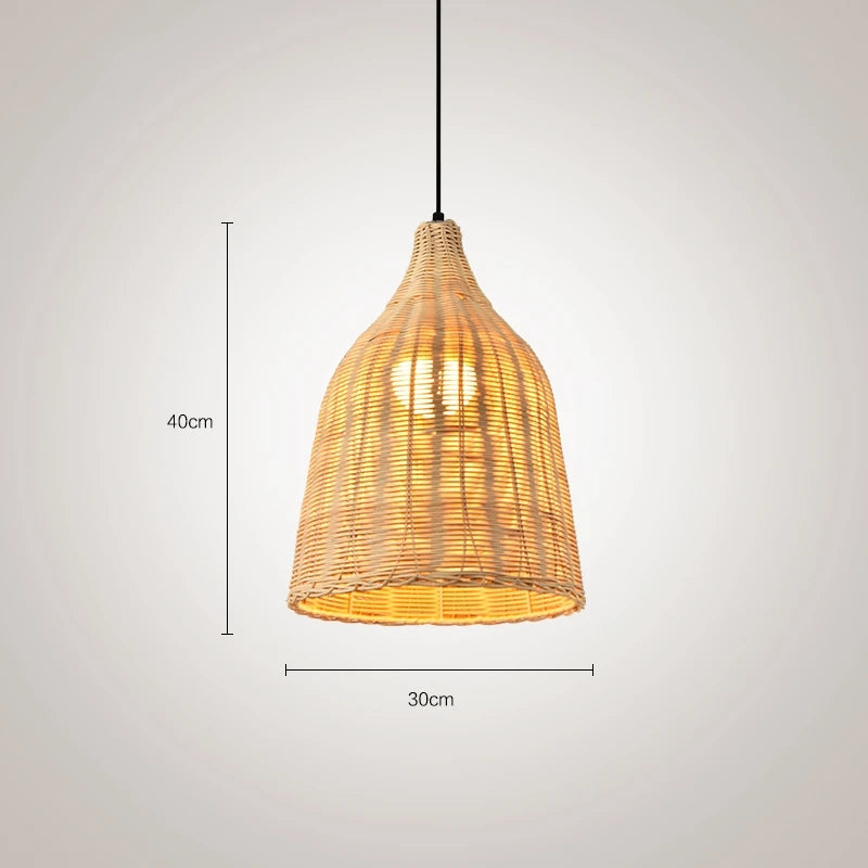 suspension en rotin et bambou pour décoration intérieure rusticité asiatique - vue 16 sur 16
