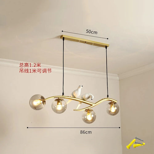 lustre moderne nordique en verre led pour restaurant bar - vue 9 sur 14