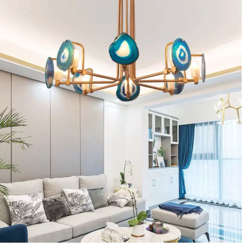 Lustre créatif nordique en Agate à deux niveaux - vue 3 sur 9