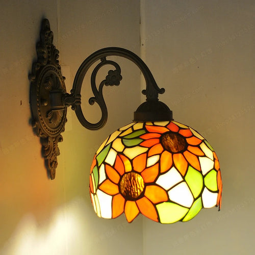 applique murale baroque américaine style tiffany pour éclairage décoratif - vue 11 sur 15