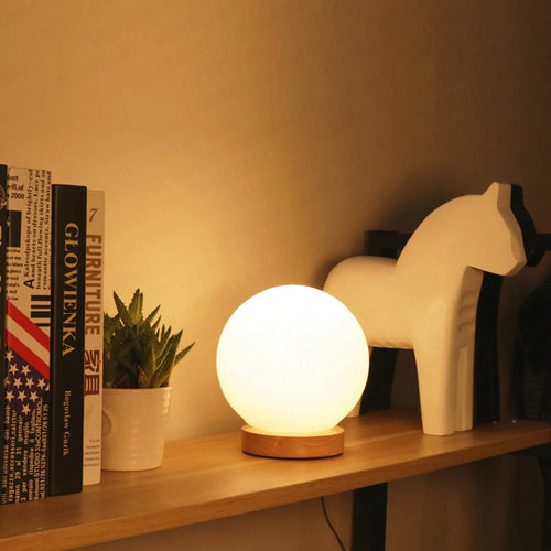 Lampe de table boule de verre Simple - vue 5 sur 8