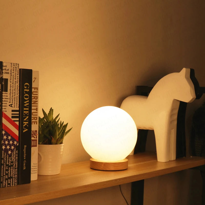 Lampe de table boule de verre Simple - vue 4 sur 8
