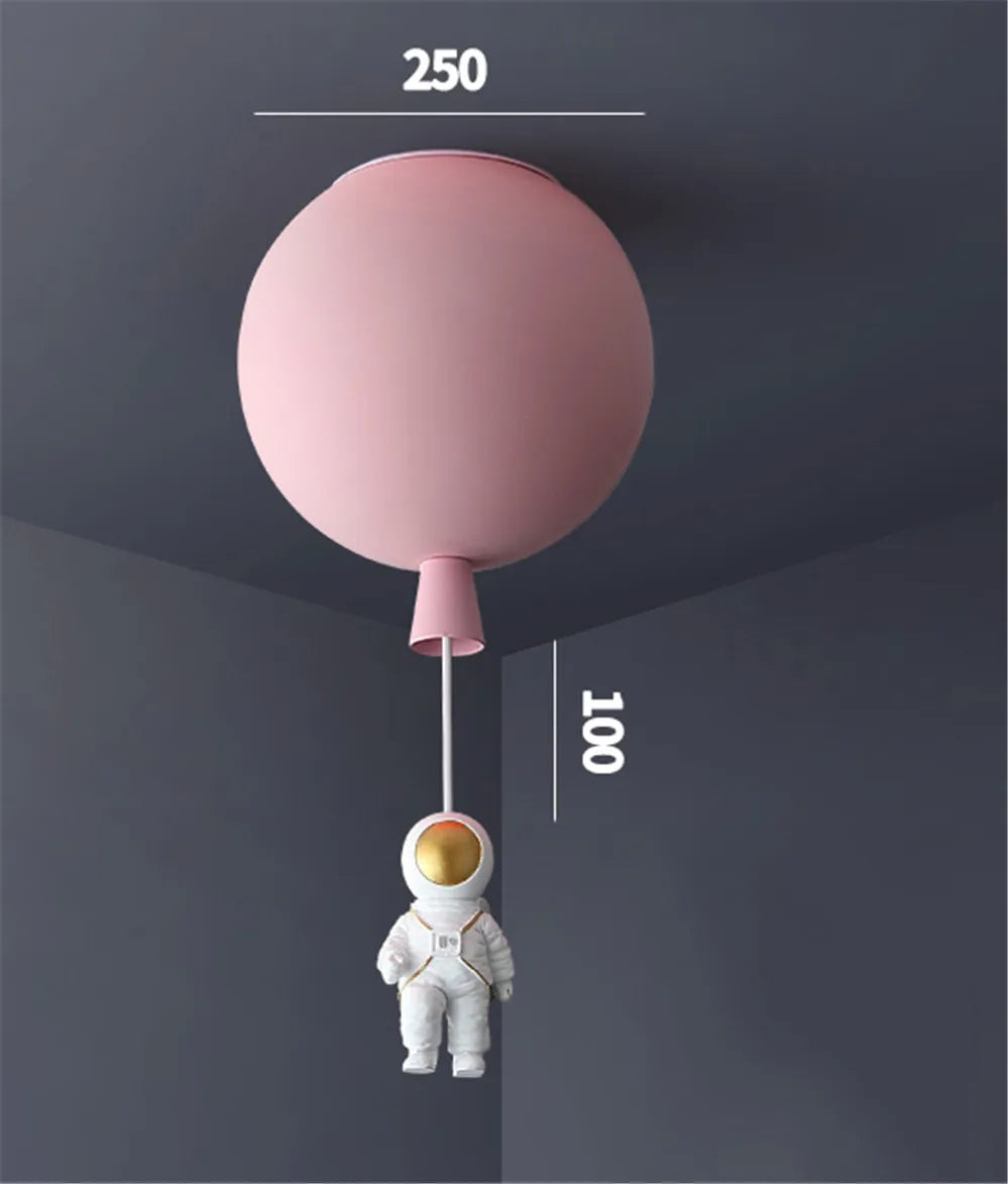 plafonnier led nordique avec astronaute et ballons pour enfants - vue 21 sur 28