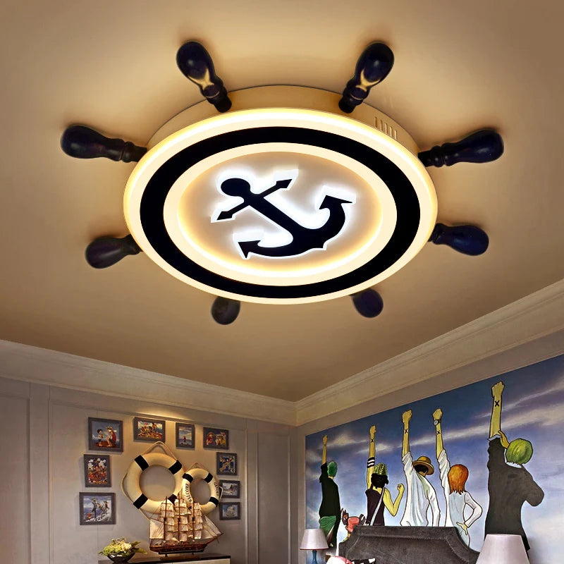 plafonnier moderne design pirate bateau éclairage décoratif LED - vue 3 sur 9