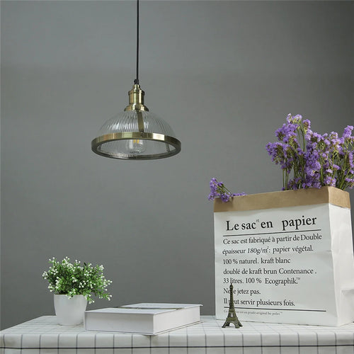 suspension rétro industrielle en verre pour intérieur moderne - vue 4 sur 7