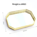 plateau de rangement bijou de luxe en fer et miroir