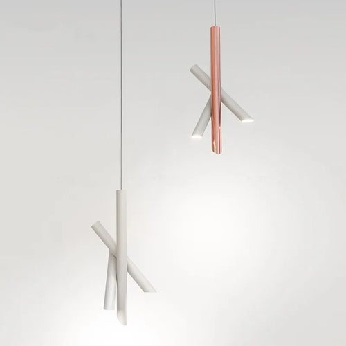 suspension moderne en métal design tubes créatifs pour intérieur - vue 2 sur 9