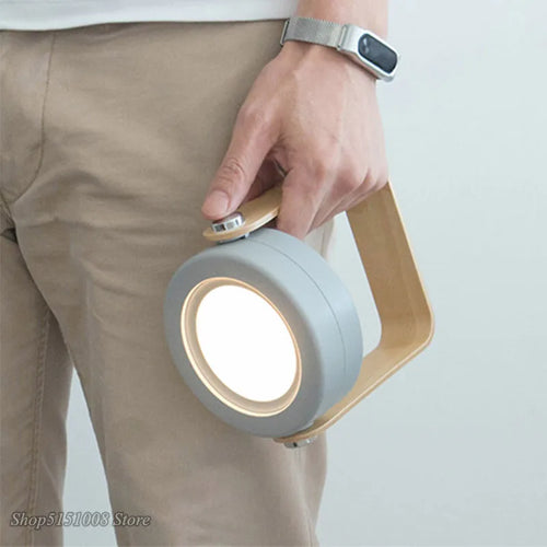 lampe de lecture pliable en bois avec veilleuse led usb - vue 3 sur 9