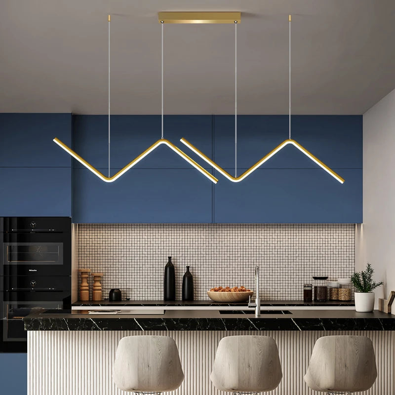 lustre moderne à led style nordique pour intérieur design - vue 2 sur 8