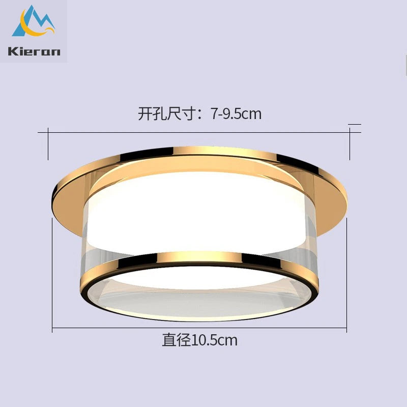 plafonnier led intégré avec spot en cristal pour décoration d'intérieur - vue 6 sur 9