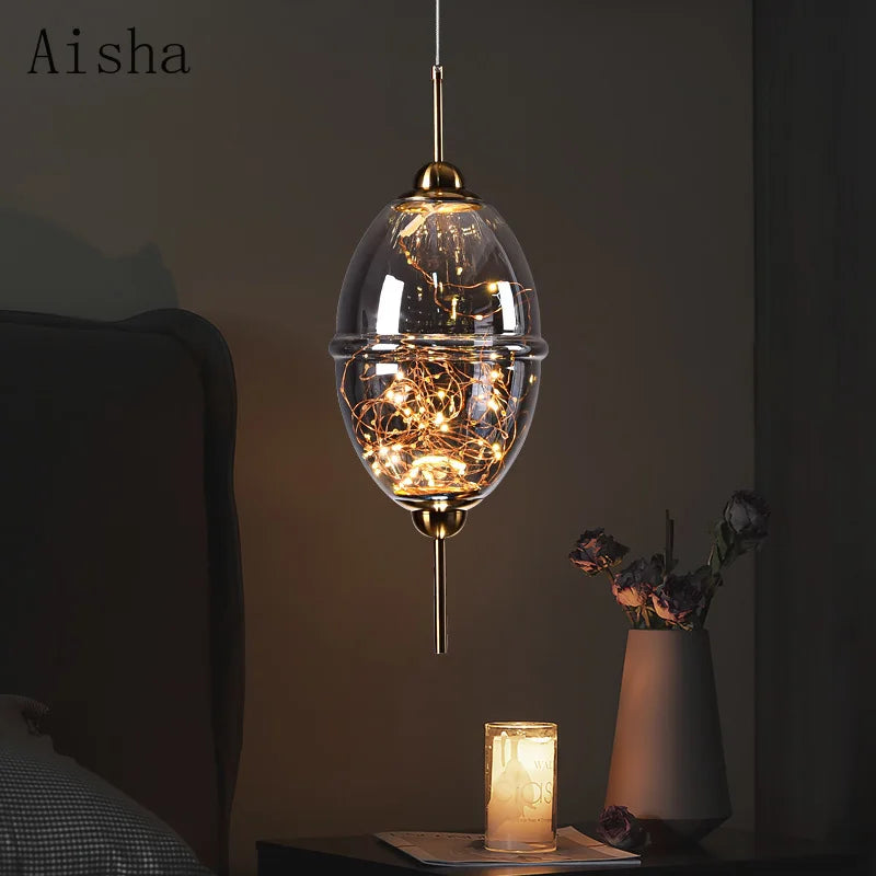 suspension moderne en verre créatif pour bar et magasin - vue 4 sur 11