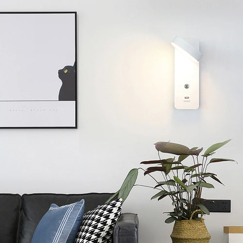 LITU applique murale d'intérieur moderne en aluminium tactile gradation interface USB LED éclairage pour salon chevet couloir applique murale décor - vue 3 sur 9