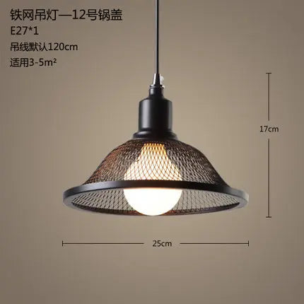 lustre cage à oiseaux style loft rétro en fer créatif minimaliste - vue 16 sur 18