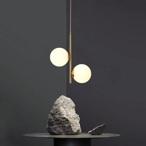 Moderne simple Cuivré Restaurant Suspension De Luxe Chevet Nordique Designer Créatif Personnalisé Acrylique Boule G9 Suspension - vue 4 sur 9