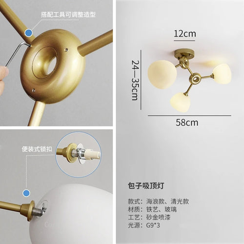 plafonnier de luxe design moderne créatif minimaliste pour éclairage intérieur - vue 5 sur 6