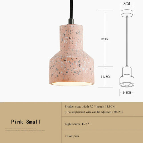 suspension moderne en terrazzo design nordique plusieurs couleurs led - vue 11 sur 28