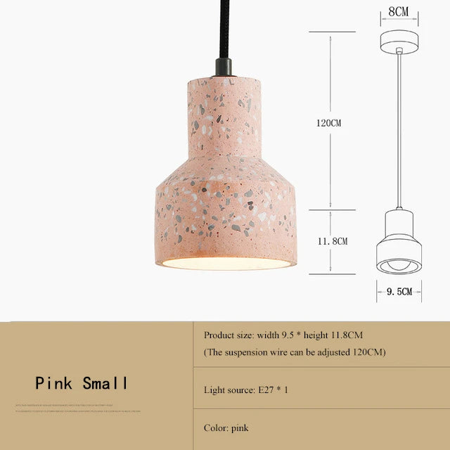 suspension moderne en terrazzo design nordique plusieurs couleurs led - vue 10 sur 28