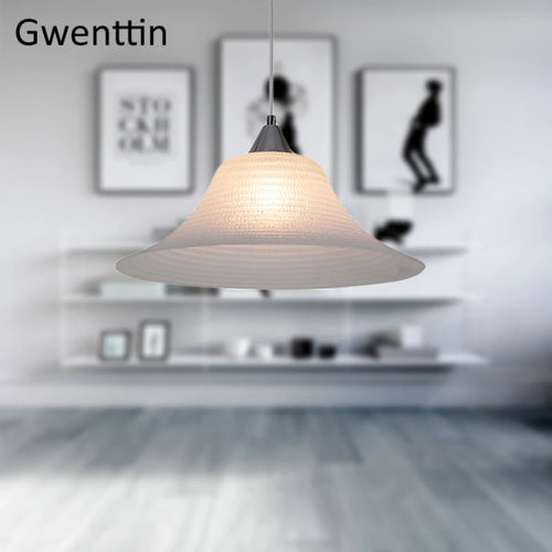 suspension moderne en verre style chapeau de paille décor intérieur - vue 2 sur 7