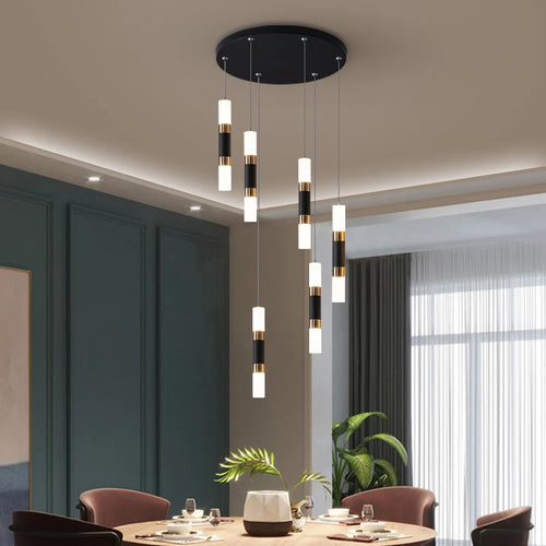 lustre à led en acrylique moderne pour espaces créatifs - vue 5 sur 12