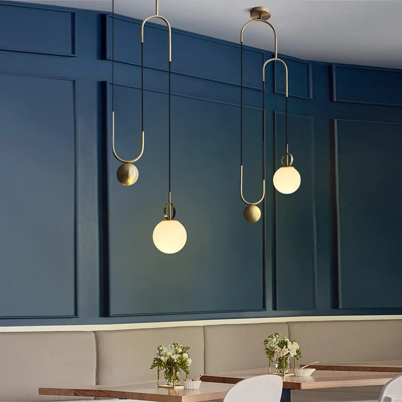 suspension moderne en verre design créatif ajustable pour divers espaces - vue 4 sur 7