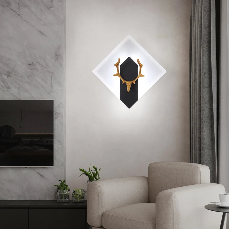 applique murale led moderne en fer et acrylique décorative - vue 4 sur 10