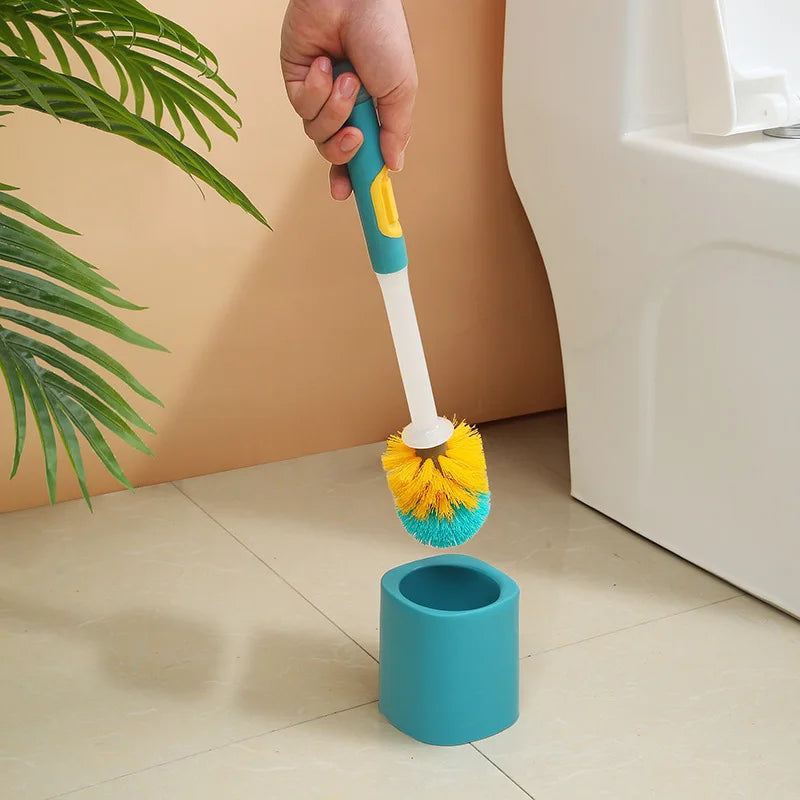 brosse de toilette à long manche avec détergent et accessoire mural - vue 3 sur 9