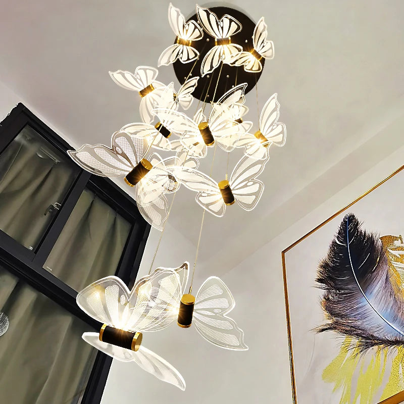 lustre moderne design papillon pour intérieur élégant et chaleureux - vue 3 sur 16