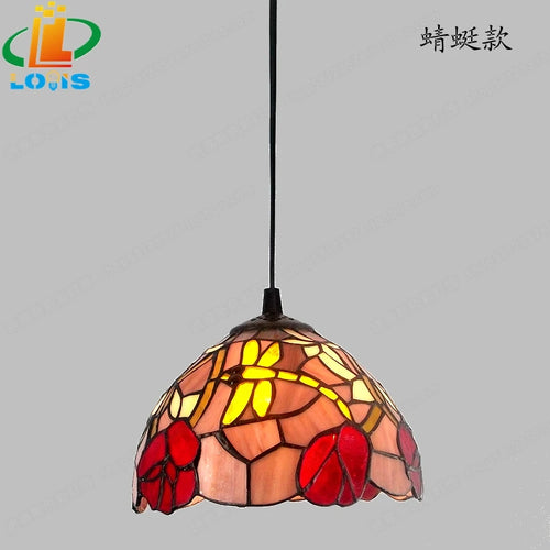 lustre en vitrail style tiffany pour éclairage décoratif antique - vue 9 sur 19