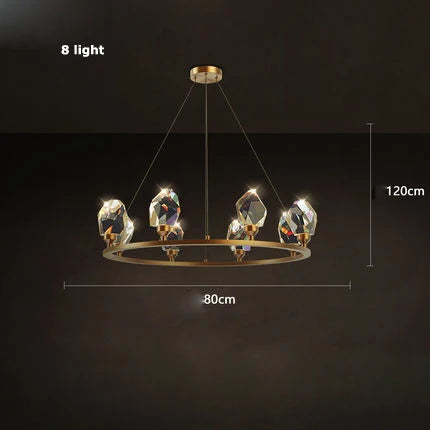 lustre en cristal et cuivre style art déco design moderne - vue 14 sur 22