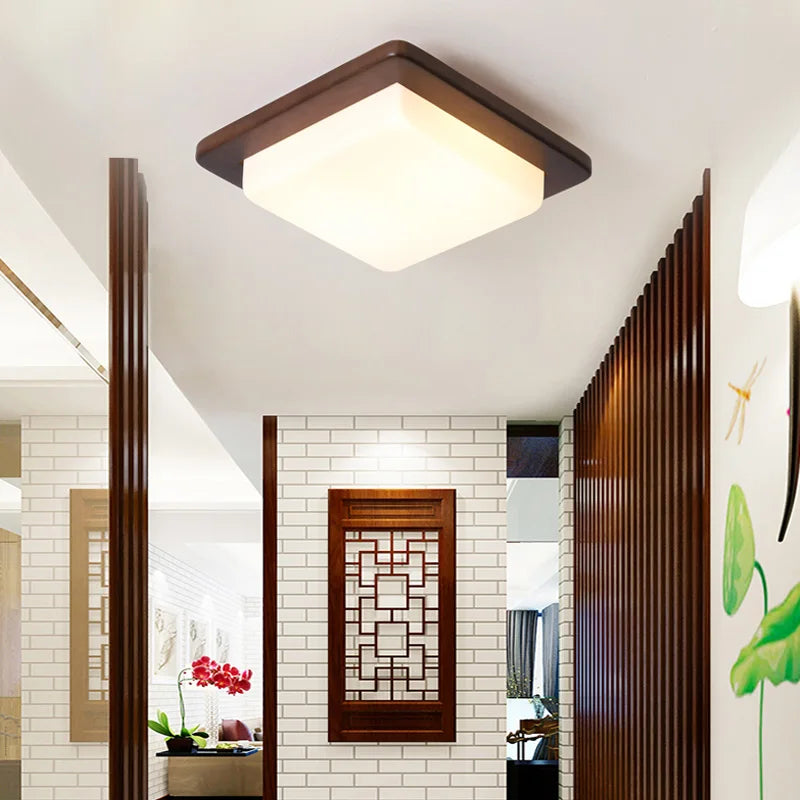 Bois véritable moderne LED lustres lumières d'intérieur pour chambre étude salon décoration de la maison lampes luminaire éclairage en caoutchouc lumière - vue 3 sur 10