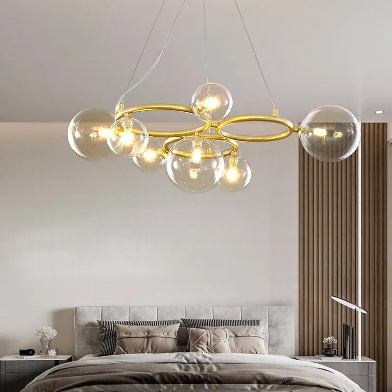 suspension moderne en verre avec ampoule incluse pour décoration intérieure - vue 4 sur 16