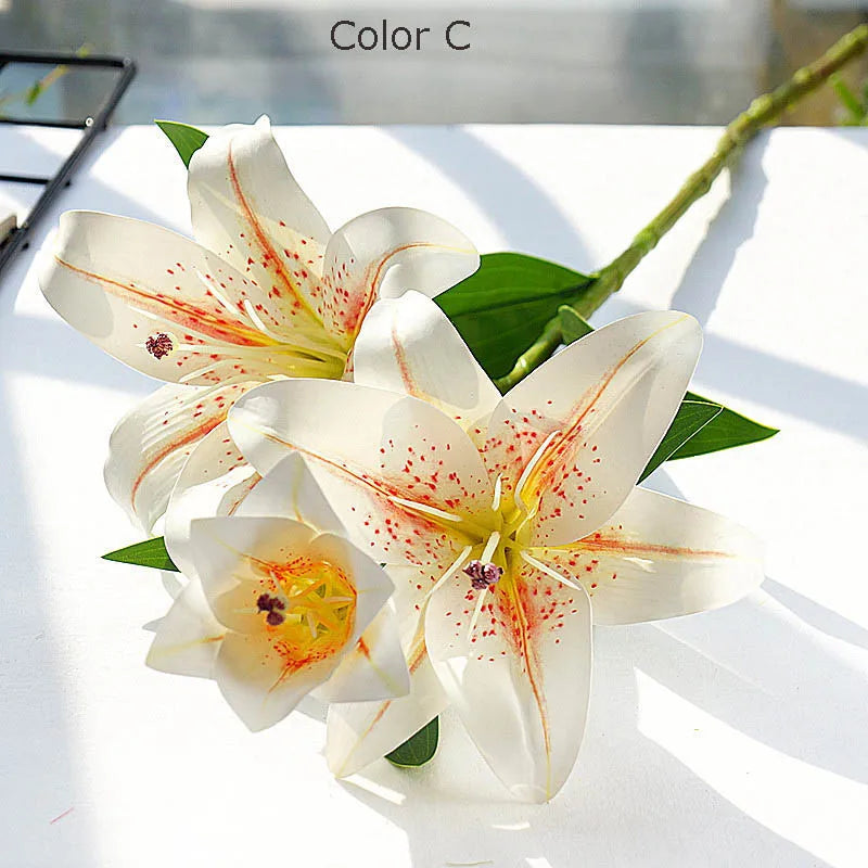 fleur artificielle lys soie décoration accessoires mariage photographie artisanat - vue 5 sur 10