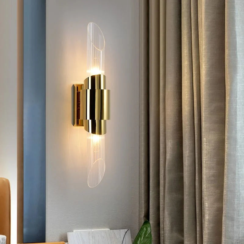 applique murale moderne en verre et cristal élégant - vue 4 sur 7