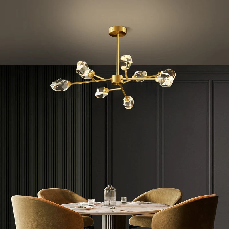 lustre spoutnik design moderne pour décoration intérieure en cristal - vue 4 sur 15