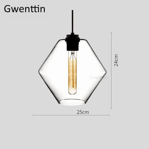 suspension moderne en verre teinté pour décoration intérieure - vue 15 sur 30