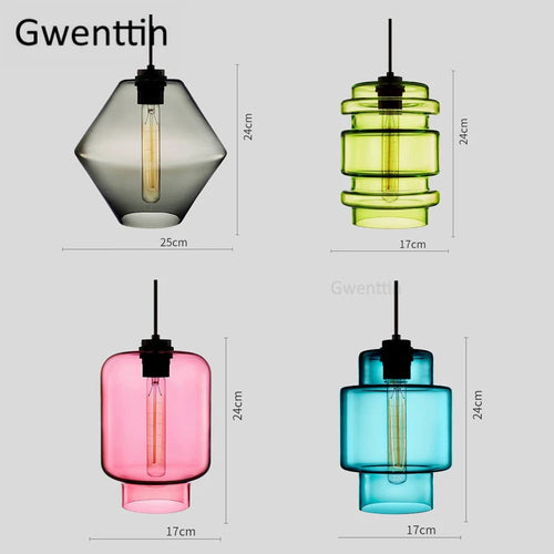 suspension moderne en verre teinté pour décoration intérieure - vue 5 sur 30