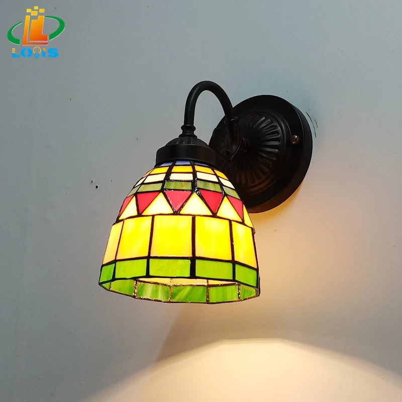 applique murale en verre teinté style européen avec éclairage LED - vue 2 sur 6