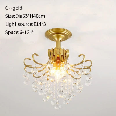 plafonnier led en cristal doré pour décoration moderne - vue 19 sur 22