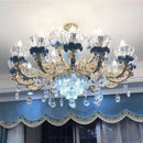 lustre en cristal moderne avec éclairage suspendu en métal