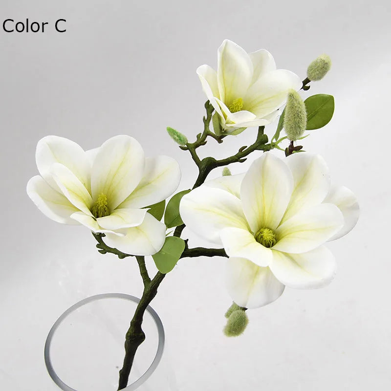 têtes de fleurs artificielles de magnolia pour décoration de mariage et fête - vue 3 sur 11