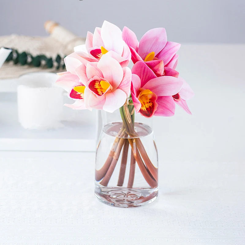lot de 4 bouquets d'orchidées artificielles pour décoration intérieure festive - vue 2 sur 11